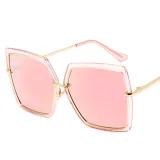 Sunglasses Multicolor Fashion Square Flat Mirrored Lens Metal Plastic Frame