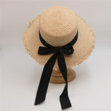 Beach Sunhat Straw Woven Bow Fisherman Hat