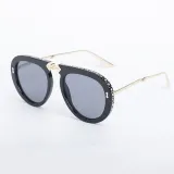 Sunglasses Multicolor Round Diamante Frame Easy Carry Folding Eyewear