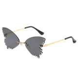 Sunglasses Multicolor Butterfly Rimless Sunglasses Hollow Out Letters Glasses