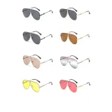 Sunglasses Retro Round Bottom Lens UV400 Mirrored Flat Top Eyewear