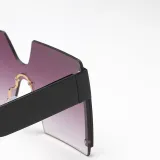 Sunglasses Multicolor Square Integrated Oversized Vintage Flat Top Frameless