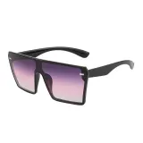 Sunglasses Trendy Cateye Square Cambered Surface Oversized UV400 Protection Vintage Retro Flat Top With Frame