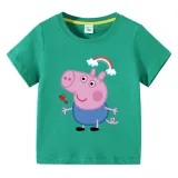 Toddler Boy Kids George Rainbow Short Sleeve T-shirts Cotton Tops