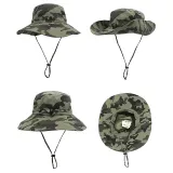 Summer UV Protection Camouflage Wide Brim Outdoor Sunhat Bucket Cap
