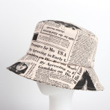 Double-Sided Reversible Sunhat Newspaper Bucket Cap
