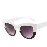 Sunglasses Trendy Cateye Round Bottom Oversized UV Protection Vintage With Frame Shades