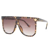 Sunglasses Multicolor Square Integrated Oversized Vintage Flat Top With Wide Frame