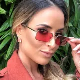 Sunglasses Rectangle Frame UV Protection Fashion Square Tinted Lens Vintage Sun Glasses