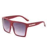 Sunglasses Trendy Cateye Trapezoidal Oversized UV Protection Retro Flat Top With Frame