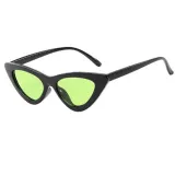Black Frame Sunglasses Multicolor Triangle Funny Retro Vintage Narrow Cat Eye Shade With Frame