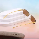 Sunglasses Small Square Lens Metal Leopard Glasses Legs Retro Eyewear