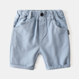 Kids Boys Solid Color Buttons Casual Shorts