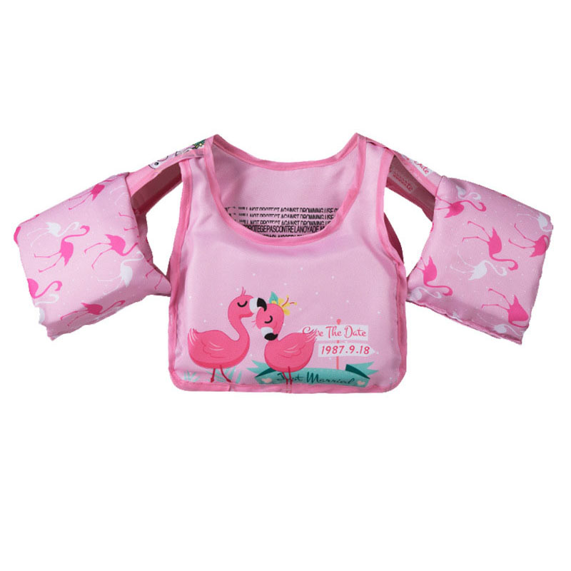 Toddler Kids Print Flamingo Swim Vest with Arms Floats Life Jacket