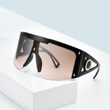 Sunglasses Multicolor Oversized Mirror One Piece Sport Style Windproof Goggle