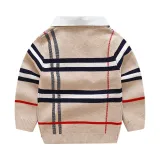 Kids Boys Collar Striped Sweater Knitwear Pullover