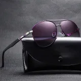 Sunglasses Multicolor Round Bottom Double Bridge Polarization Flat Top With Frame Shades