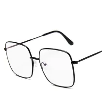 Transparent Sunglasses Multicolor Fashion Square Aviators Sunglasses Flat Mirrored Lens