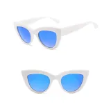 Sunglasses Trendy Cateye Round Bottom Oversized UV Protection Vintage With Frame Shades
