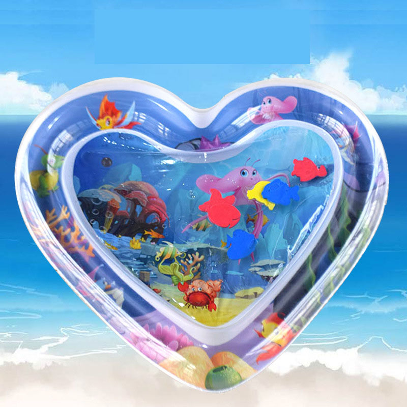 Toddler Kids Inflatable Heart Shaped Pat Water Interactive Toy For Kids Child Adults