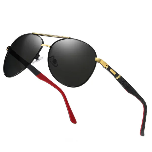 Sunglasses Multicolor Round Bottom Double Bridge Polarization Flat Top With Frame Shades