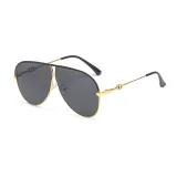 Sunglasses Retro Round Bottom Lens UV400 Mirrored Flat Top Eyewear