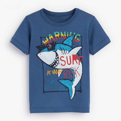 Toddler Kids Boys Shark Short Sleeve T-shirt