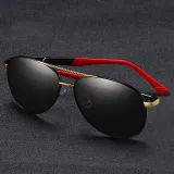 Sunglasses Multicolor Round Bottom Double Bridge Polarization Flat Top With Frame Shades