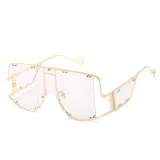 Sunglasses Trendy  Integrated Square Oversized UV400 Protection Trendy Flat Top With Frame