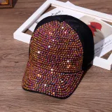Women Adjustable Sunhat Rhinestone Bling Baseball Cap