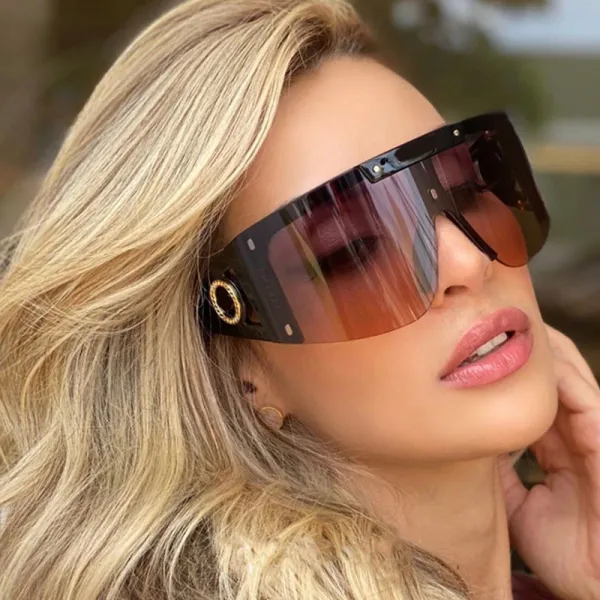 Sunglasses Multicolor Oversized Mirror One Piece Sport Style Windproof Goggle