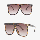 Sunglasses Multicolor Square Integrated Oversized Vintage Flat Top With Wide Frame