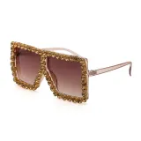 Sunglasses Square And Diamond Decorate Frame UV Protection Shades