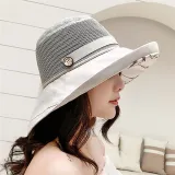 Outdoor Big Brim Cotton And Linen Sun Hat Fisherman Hat