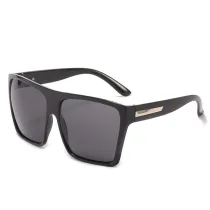 Sunglasses Trendy Cateye Trapezoidal Oversized UV Protection Retro Flat Top With Frame