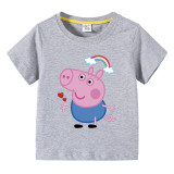 Toddler Boy Kids George Rainbow Short Sleeve T-shirts Cotton Tops