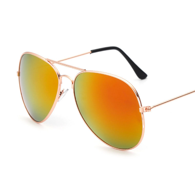 Sunglasses Multicolor Round Bottom Oversized Aviator Sunglasses Retro Flat Top With Metal Frame