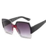 Sunglasses Multicolor Square Cambered Surface Oversized Vintage Flat Top With Frame