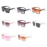Sunglasses Trendy Cateye Trapezoidal Oversized UV Protection Retro Flat Top With Frame