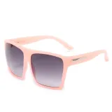 Sunglasses Trendy Cateye Trapezoidal Oversized UV Protection Retro Flat Top With Frame