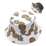 Double-Sided Reversible Sunhat Fruit Pineapple & Banana Bucket Cap