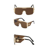 Sunglasses Flat Top Shield Sunglasses Oversized Square Rimless Shades UV400