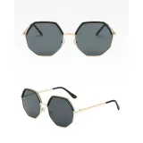 Sunglasses Multicolor Plastic Metal Frame Oversized Octagon Lens Shades
