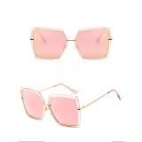 Sunglasses Multicolor Fashion Square Flat Mirrored Lens Metal Plastic Frame
