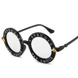 Sunglasses Multicolor Round Bees Sunglasses Retro With Letter Frame