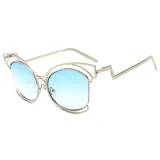 Sunglasses Metal Irregular Glasses Legs Cateye Frame Eyewear