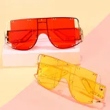 Sunglasses Trendy  Integrated Square Oversized UV400 Protection Trendy Flat Top With Frame