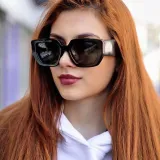Sunglasses Retro Square Oversized Frame Wide Glasses Legs Retro Eyewear