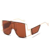 Sunglasses Trendy  Integrated Square Oversized UV400 Protection Trendy Flat Top With Frame