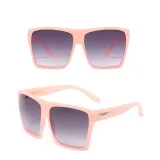 Sunglasses Trendy Cateye Trapezoidal Oversized UV Protection Retro Flat Top With Frame